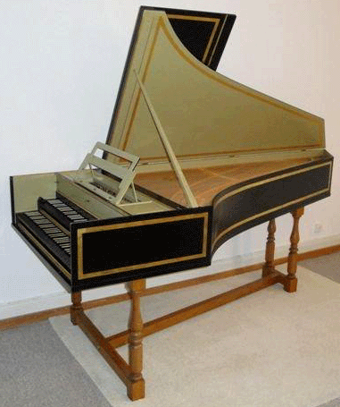 A manual harpsichord made by Ferguson Hoey in 1979 after Franco-Flemish models. In 1980